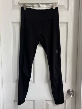 Fox Racing Black Athletic Leggings with Logo Tag Women’s Size Large